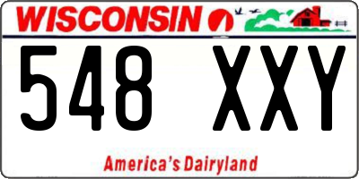 WI license plate 548XXY