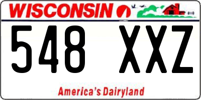 WI license plate 548XXZ