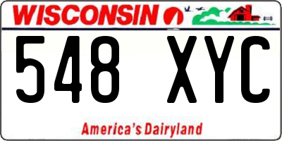 WI license plate 548XYC