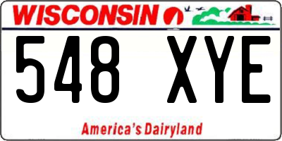 WI license plate 548XYE