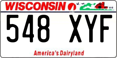 WI license plate 548XYF