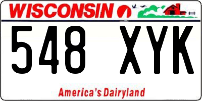 WI license plate 548XYK