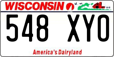 WI license plate 548XYO