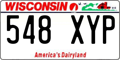 WI license plate 548XYP