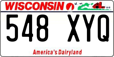 WI license plate 548XYQ