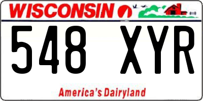 WI license plate 548XYR