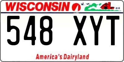 WI license plate 548XYT