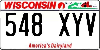 WI license plate 548XYV