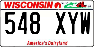 WI license plate 548XYW