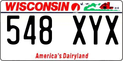 WI license plate 548XYX