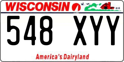 WI license plate 548XYY