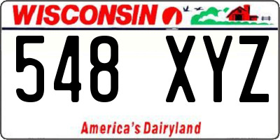 WI license plate 548XYZ