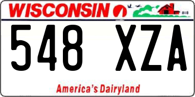 WI license plate 548XZA