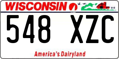 WI license plate 548XZC