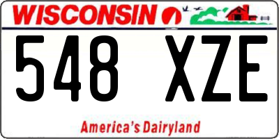 WI license plate 548XZE