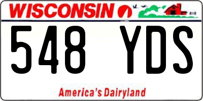 WI license plate 548YDS