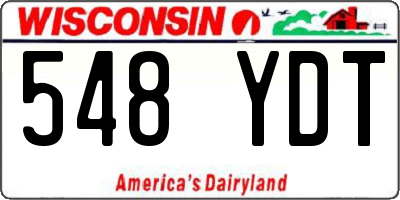 WI license plate 548YDT