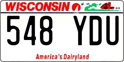 WI license plate 548YDU
