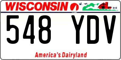 WI license plate 548YDV