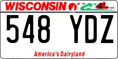 WI license plate 548YDZ