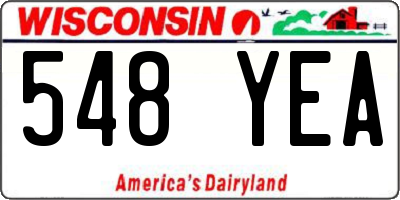 WI license plate 548YEA