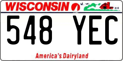 WI license plate 548YEC