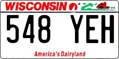 WI license plate 548YEH