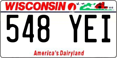 WI license plate 548YEI