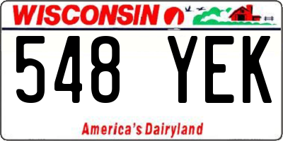 WI license plate 548YEK