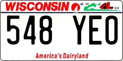 WI license plate 548YEO