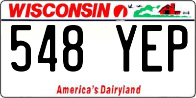 WI license plate 548YEP