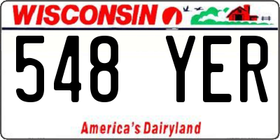 WI license plate 548YER