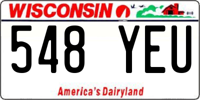 WI license plate 548YEU