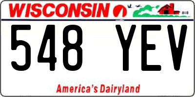 WI license plate 548YEV