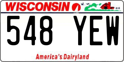 WI license plate 548YEW