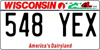 WI license plate 548YEX