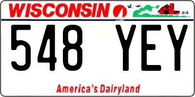 WI license plate 548YEY