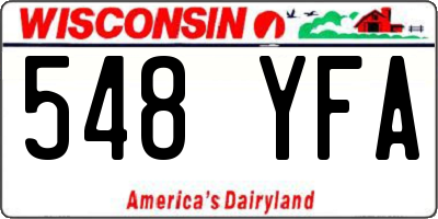 WI license plate 548YFA