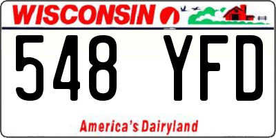 WI license plate 548YFD