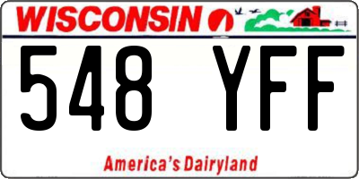 WI license plate 548YFF