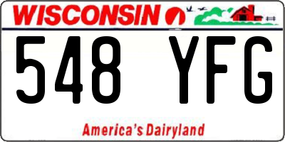 WI license plate 548YFG