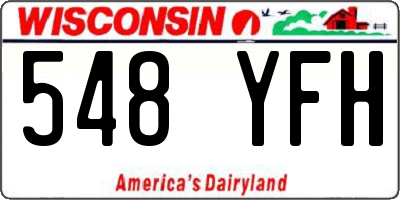 WI license plate 548YFH
