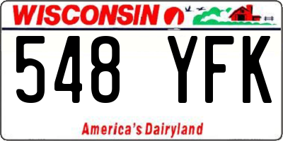 WI license plate 548YFK