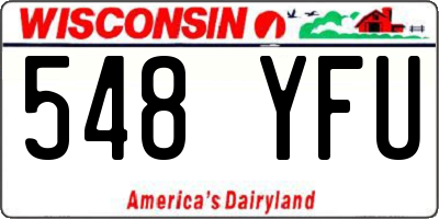 WI license plate 548YFU