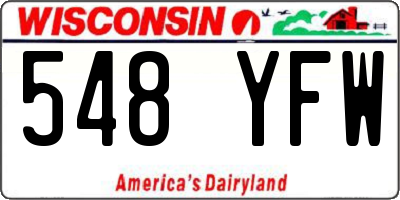 WI license plate 548YFW