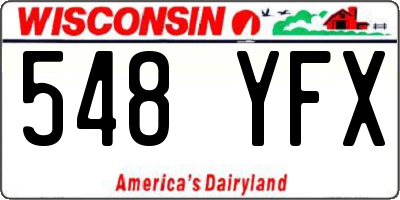 WI license plate 548YFX