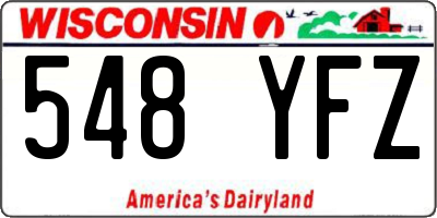 WI license plate 548YFZ