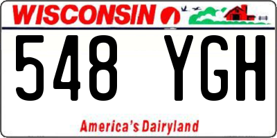 WI license plate 548YGH