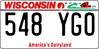 WI license plate 548YGO