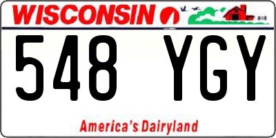 WI license plate 548YGY